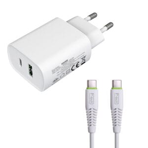 מטען קיר ראש+ כבל PT220 -20W C To C