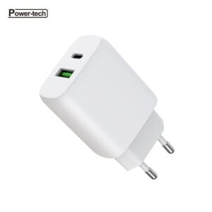 מטען קיר ראש P.T type C/USB 25W - לבן