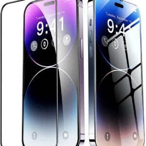 מגן זכוכית PRO+(דבק מלא) IP15Pro Max 6.7 -שחור