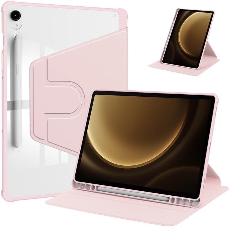 ⁦נרתיק פרימיום 360 TabS9/S9Fe/S10Fe/S10Lite-שקוף/ורוד⁩ – תמונה ⁦2⁩
