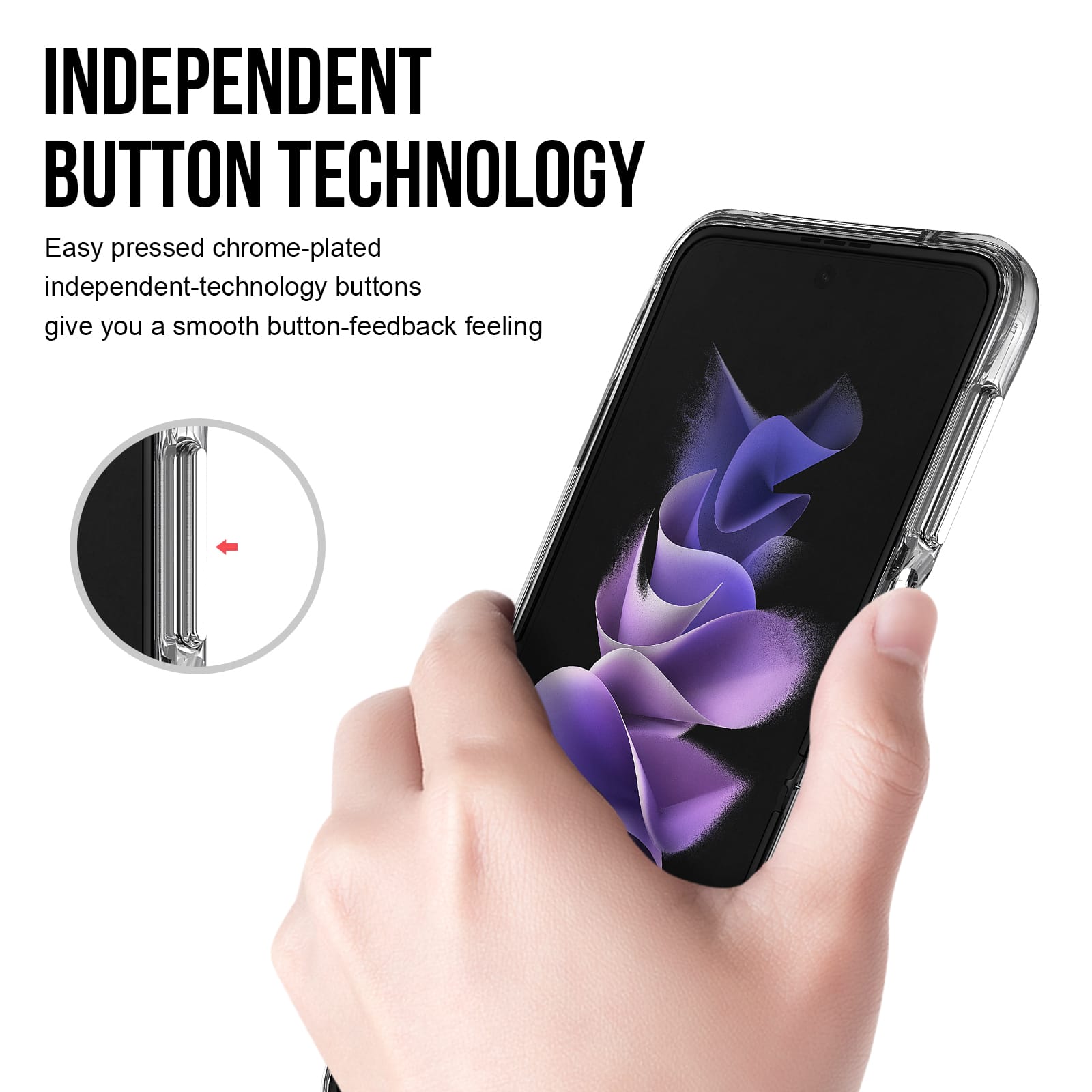 ⁦מגן שקוף גב קשיח Samsung Galaxy Flip 3⁩ – תמונה ⁦2⁩